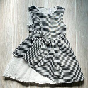Little Angels Black And White Striped Sleeveless Dress